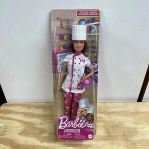 BARBIE You Can Be Anything Pastry Chef Doll w/Chef Hat, Jacket, Cake, SEALED